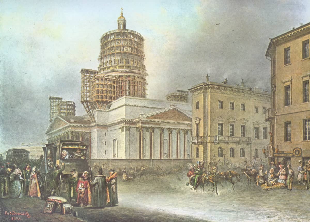 Вид Исаакиевской площади с Малой Морской улицы. Художник - В. Садовников, 1841 г Вид Исаакиевской площади с Малой Морской улицы. Художник - В. Садовников, 1841 г